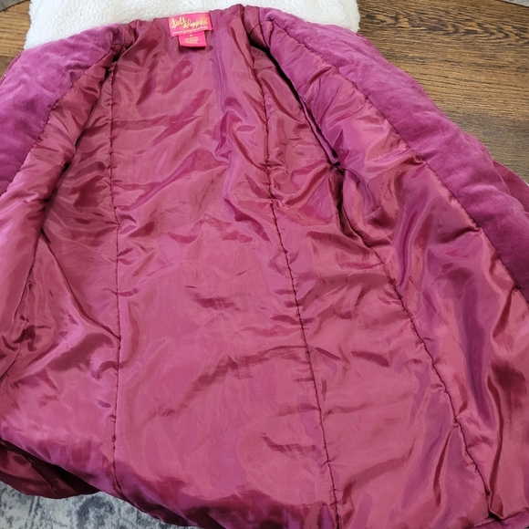 Salt & Pepper Fucshia Corduroy and Sherpa Hooded Winter Jacket Size Women Small - Picture 11 of 12